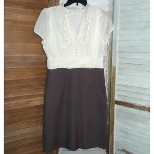 Vintage Dress Barn Women's Size 10 Chiffon Ruffled Business Pencil Dress Vintage